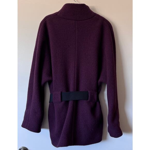 ba&sh Carole Belted Wool Jacket Burgundy Red Small - Picture 3 of 4